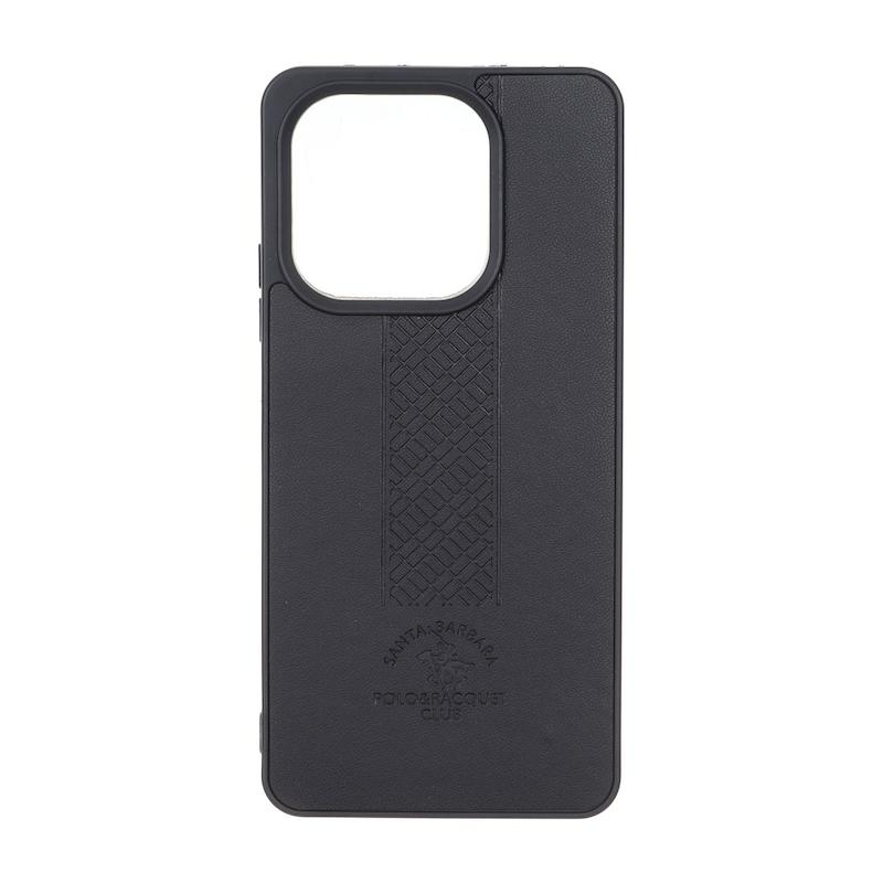 قاب گوشی Redmi Note 13 4G شیائومی ژله ای طرح چرم هاشور پولو POLO مشکی