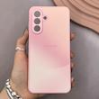 قاب گوشی Galaxy A36 سامسونگ PVD ضد خش پشت گلس شیشه ای مات دو رنگ محافظ لنز دار صورتی