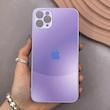 قاب گوشی iPhone 11 Pro Max آیفون PVD ضد خش پشت گلس شیشه ای مات دو رنگ محافظ لنز دار بنفش