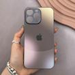قاب گوشی iPhone 15 Pro Max آیفون PVD ضد خش پشت گلس شیشه ای مات دو رنگ محافظ لنز دار خاکستری