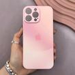 قاب گوشی iPhone 16 Pro Max آیفون PVD ضد خش پشت گلس شیشه ای مات دو رنگ محافظ لنز دار صورتی