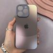 قاب گوشی iPhone 16 Pro آیفون PVD ضد خش پشت گلس شیشه ای مات دو رنگ محافظ لنز دار خاکستری