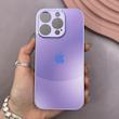 قاب گوشی iPhone 16 Pro آیفون PVD ضد خش پشت گلس شیشه ای مات دو رنگ محافظ لنز دار بنفش 