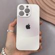 قاب گوشی iPhone 16 Pro آیفون PVD ضد خش پشت گلس شیشه ای مات دو رنگ محافظ لنز دار سفید