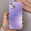 قاب گوشی iPhone 15 آیفون PVD ضد خش پشت گلس شیشه ای مات دو رنگ محافظ لنز دار بنفش