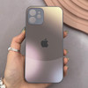 قاب گوشی iPhone 12 آیفون PVD ضد خش پشت گلس شیشه ای مات دو رنگ محافظ لنز دار خاکستری