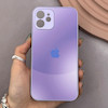 قاب گوشی iPhone 12 آیفون PVD ضد خش پشت گلس شیشه ای مات دو رنگ محافظ لنز دار بنفش 