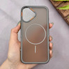 قاب گوشی iPhone 17 آیفون اورجینال مات ضدضربه مگ سیف دار اورجینال یونیک کیس طوسی 