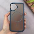 قاب گوشی iPhone 16 آیفون اورجینال مات ضدضربه مگ سیف دار اورجینال یونیک کیس سرمه ای