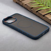 قاب گوشی iPhone 13 Pro Max آیفون اورجینال مات ضدضربه مگ سیف دار اورجینال یونیک کیس سرمه ای کد 167142