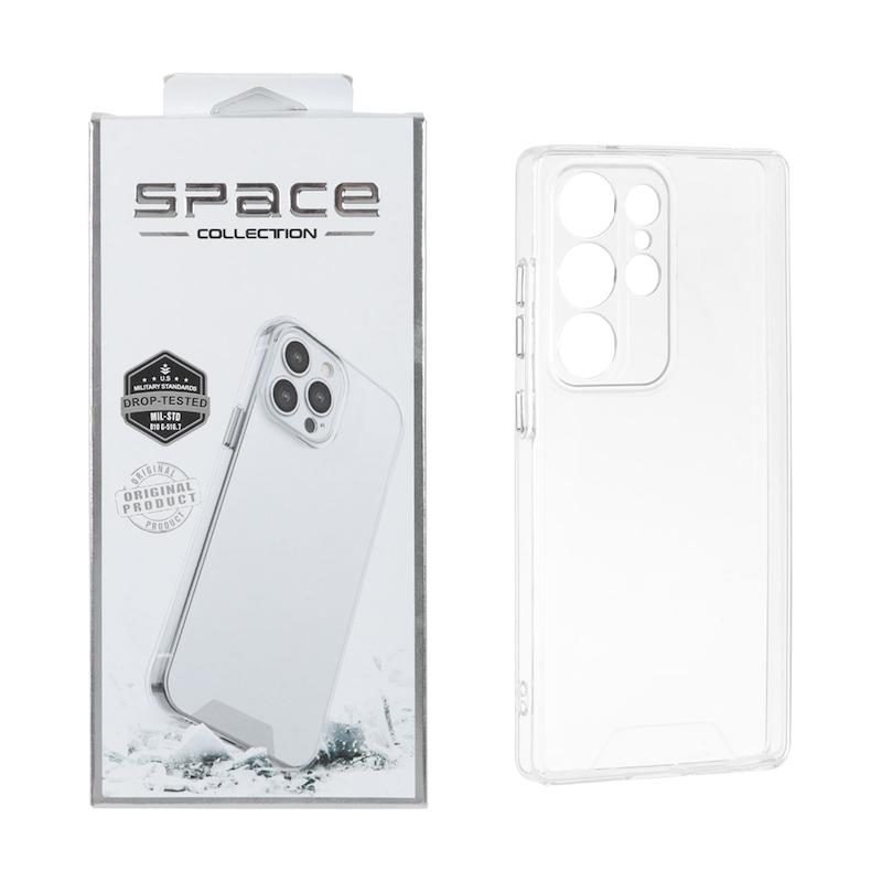قاب گوشی Galaxy S25 Ultra سامسونگ اورجینال اسپیس Space طرح طلقی شیشه ای شفاف دکمه کرومی کد 181360