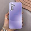 قاب گوشی Galaxy A56 سامسونگ PVD ضد خش پشت گلس شیشه ای مات دو رنگ محافظ لنز دار بنفش 