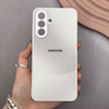 قاب گوشی Galaxy A56 سامسونگ PVD ضد خش پشت گلس شیشه ای مات دو رنگ محافظ لنز دار سفید