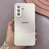 قاب گوشی Galaxy A36 سامسونگ PVD ضد خش پشت گلس شیشه ای مات دو رنگ محافظ لنز دار سفید