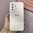 قاب گوشی Galaxy A36 سامسونگ PVD ضد خش پشت گلس شیشه ای مات دو رنگ محافظ لنز دار سفید