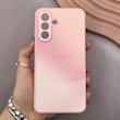 قاب گوشی Galaxy A56 سامسونگ PVD ضد خش پشت گلس شیشه ای مات دو رنگ محافظ لنز دار صورتی