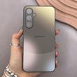 قاب گوشی Galaxy S23 FE سامسونگ PVD ضد خش پشت گلس شیشه ای مات دو رنگ محافظ لنز دار مشکی
