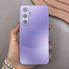 قاب گوشی Galaxy S23 FE سامسونگ PVD ضد خش پشت گلس شیشه ای مات دو رنگ محافظ لنز دار بنفش 