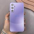 قاب گوشی Galaxy S23 FE سامسونگ PVD ضد خش پشت گلس شیشه ای مات دو رنگ محافظ لنز دار بنفش 