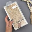 قاب گوشی Galaxy A15 سامسونگ چرمی Hard اورجینال Unique Case بند انگشتی طرح گل نسکافه‌ای