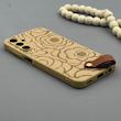 قاب گوشی Galaxy A15 سامسونگ چرمی Hard اورجینال Unique Case بند انگشتی طرح گل نسکافه‌ای