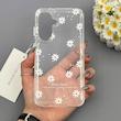 قاب گوشی Galaxy A37 سامسونگ شفاف پشت طلقی دکمه کرومی طرح گل بابونه Daisy Smile