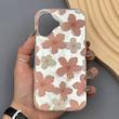 قاب گوشی iPhone 16 آیفون فانتزی سخت Hard لیزری IMD طرح گل