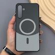 قاب گوشی Galaxy A16 سامسونگ CASE PVD مگ سیف اصلی هاشور کربن مشکی