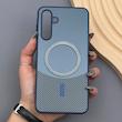 قاب گوشی Galaxy A16 سامسونگ CASE PVD مگ سیف اصلی هاشور کربن سرمه ای