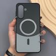 قاب گوشی Galaxy A17 سامسونگ CASE PVD مگ سیف اصلی هاشور کربن مشکی