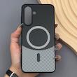 قاب گوشی Galaxy A26 سامسونگ CASE PVD مگ سیف اصلی هاشور کربن مشکی