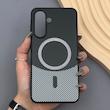 قاب گوشی Galaxy A36 سامسونگ CASE PVD مگ سیف اصلی هاشور کربن مشکی