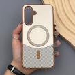 قاب گوشی Galaxy A36 سامسونگ CASE PVD مگ سیف اصلی هاشور کربن کرم 