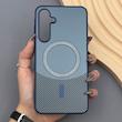 قاب گوشی Galaxy A55 سامسونگ CASE PVD مگ سیف اصلی هاشور کربن سرمه ای 