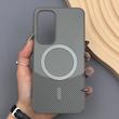 قاب گوشی Galaxy S24 FE سامسونگ CASE PVD مگ سیف اصلی هاشور کربن خاکستری