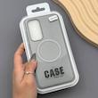 قاب گوشی Galaxy S24 FE سامسونگ CASE PVD مگ سیف اصلی هاشور کربن خاکستری کد E1-1000957