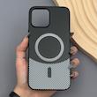 قاب گوشی iPhone 13 Pro Max آیفون CASE PVD مگ سیف اصلی هاشور کربن مشکی