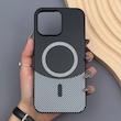قاب گوشی iPhone 16 Pro Max آیفون CASE PVD مگ سیف اصلی هاشور کربن مشکی