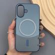 قاب گوشی iPhone 16 آیفون CASE PVD مگ سیف اصلی هاشور کربن سرمه ای