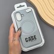 قاب گوشی iPhone 16 آیفون CASE PVD مگ سیف اصلی هاشور کربن سرمه ای کد E1-1000982