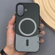 قاب گوشی iPhone 17 آیفون CASE PVD مگ سیف اصلی هاشور کربن مشکی