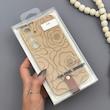 قاب گوشی Galaxy A35 سامسونگ چرمی Hard اورجینال Unique Case بند انگشتی طرح گل نسکافه‌ای کد 1000351