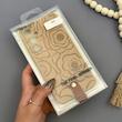 قاب گوشی Galaxy A55 سامسونگ چرمی Hard اورجینال Unique Case بند انگشتی طرح گل نسکافه‌ای کد 1000353