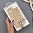 قاب گوشی iPhone 15 آیفون چرمی Hard اورجینال Unique Case بند انگشتی طرح گل نسکافه‌ای کد 1000357