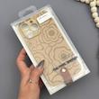 قاب گوشی iPhone 16 Pro Max آیفون چرمی Hard اورجینال Unique Case بند انگشتی طرح گل نسکافه‌ای کد 1000359