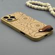 قاب گوشی iPhone 16 Pro Max آیفون چرمی Hard اورجینال Unique Case بند انگشتی طرح گل نسکافه‌ای کد 1000359