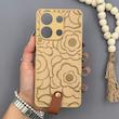 قاب گوشی Redmi Note 13 4G شیائومی چرمی Hard اورجینال Unique Case بند انگشتی طرح گل نسکافه‌ای
