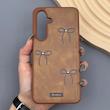 قاب گوشی Galaxy S24 FE سامسونگ اورجینال یونیک کیس چرمی دوخت طرح پاپیون