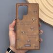 قاب گوشی Galaxy S24 Ultra سامسونگ اورجینال یونیک کیس چرمی دوخت طرح پاپیون