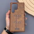 قاب گوشی Galaxy S24 Ultra سامسونگ اورجینال یونیک کیس چرمی دوخت طرح پاپیون